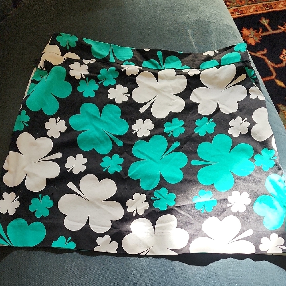 Floral Black and White Skirt